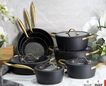 طقم طناجر NERO كبير طناجر 20/24/28 مقالي 20/24/28 سوتيز28 كسرولا18